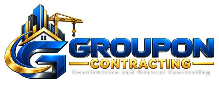 Glossy Blue and Gold Construction Logo
